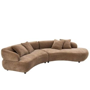 4 SEATER SOFA + 4 CUSHIONS PLYWOOD/FABRIC TAUPE