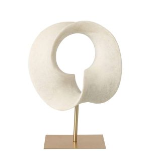 ABSTRACT DECORATION RESIN WHITE/GOLD LARGE