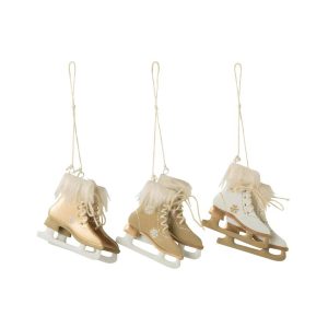 HANGER SKATES METAL WHITE/BEIGE ASSORTMENT OF 3