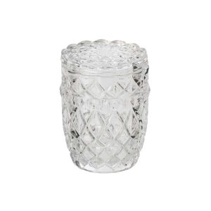 JAR DECORATIVE GLASS TRANSPARENT LARGE