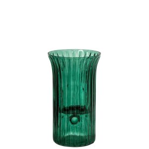 CANDLE HOLDER GLASS TURQUOISE SMALL