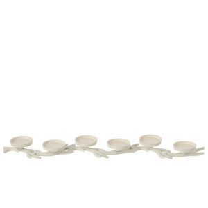 CANDLE HOLDER DEER ALUMINIUM OFF-WHITE