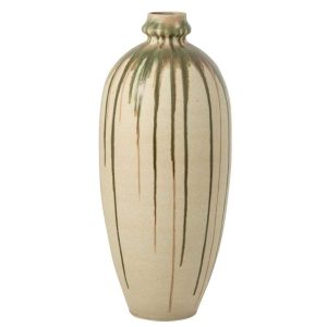 FLOOR VASE CERAMIC OLIVE/LIGHT BEIGE