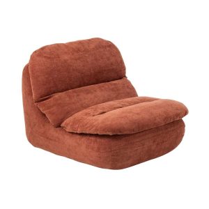 LOUNGE CHAIR COMPRESSED FOAM RUST BROWN