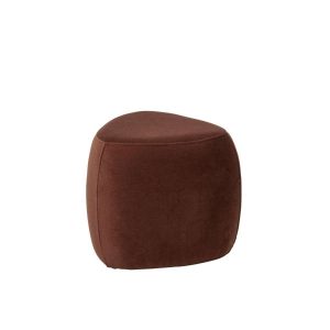 POUFFE TRIANGLE PLYWOOD/FABRIC RUST BROWN