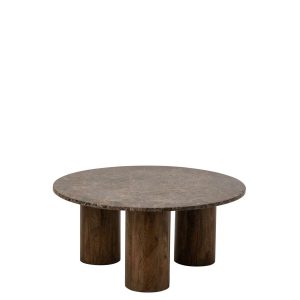 COFFEE TABLE ROUND MARBLE BROWN