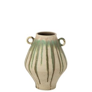 VASE CERAMIC OLIVE/LIGHT BEIGE LARGE