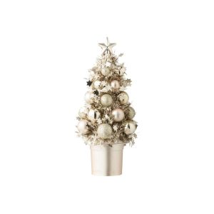 CHRISTMAS TREE BAUBLES POLYSTYRENE GREIGE