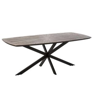 DINING TABLE RAY RECYCLED WOOD DARK BROWN/BLACK