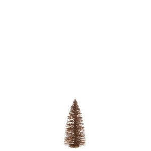 CHRISTMAS TREE DECO GLITTERS WOOD BROWN MEDIUM