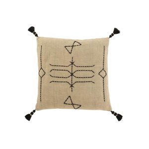 CUSHION GRAPHIC FORMS SQUARE COTTON GREY