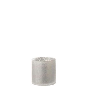 HURRICANE CYLINDER CRAQUELURE GLASS GREY SMALL