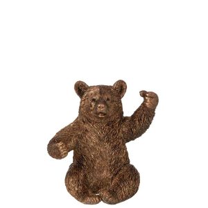 BEAR BOTTLE OF WINE RESIN COPPER