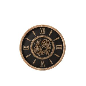 WALL CLOCK METAL NATURAL/BLACK