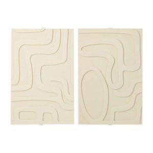 WALL DECORATION MDF WHITE/GOLD ASSORTMENT OF 2