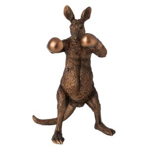 KANGAROO BOXER POLYRESIN BRONZE