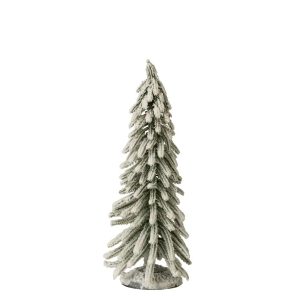 CHRISTMAS TREE WITH SNOW PET DARK GREEN/WHITE MEDIUM
