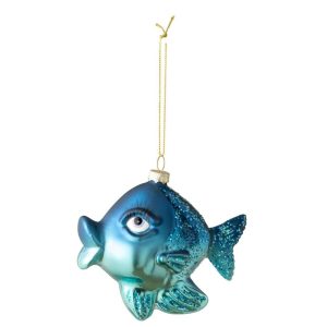HANGER FISH GLASS AZURE BLUE/DARK BLUE