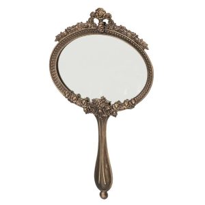 WALL MIRROR OVAL PEWTER BRASS