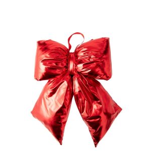 HANGER BOW SHINY VELVET CHRISTMAS RED LARGE