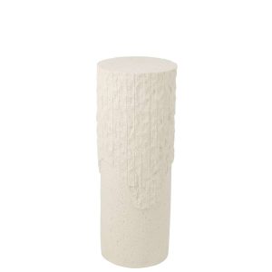 PEDESTAL ROCKY RELIEF POLYRESIN WHITE MEDIUM