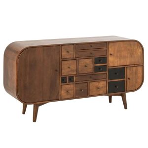 SIDEBOARD MULTI DRAWERS MANGO WOOD NATURAL/BLACK