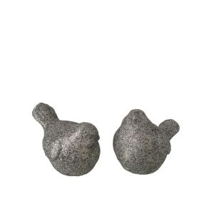 BIRD GLITTER PORCELAIN SILVER SMALL ASSORTMENT OF 2