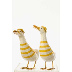 DUCK STRIPED METAL YELLOW/OFF-WHITE LARGE ASSORTMENT OF 2