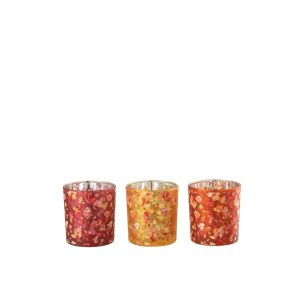 Lysglass holder assortert farge - 8 cm