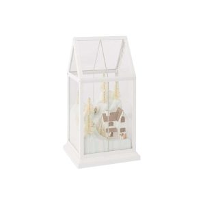 CHRISTMAS VILLAGE LED GLASS/SYNTHETIC WHITE/GOLD SMALL