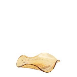 DECORATIVE BOWL IRREGULAR GLASS CARAMEL