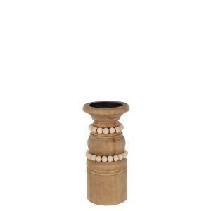 CANDLE HOLDER PILA PINEWOOD/METAL NATURAL LARGE