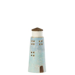 LIGHTHOUSE PAULOWNIA WOOD NATURAL/LIGHT BLUE SMALL