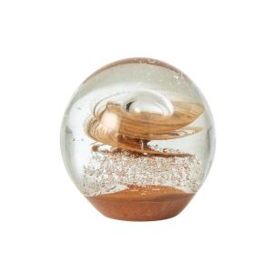 PAPERWEIGHT SWIRL BALL GLASS BRONZE LARGE