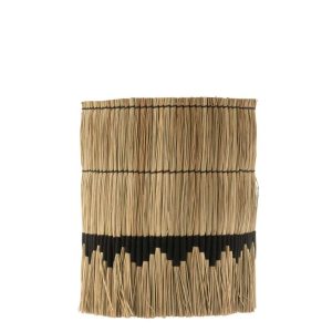 LAMPSHADE THREAD PATTERN SEAGRASS NATURAL/BLACK LARGE