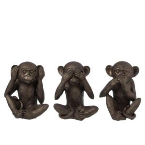 APE SEE/HEAR/SPEAK NO EVIL POLY BROWN LARGE ASSORTMENT OF 3