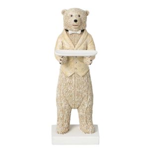 BEAR WAITER POLYRESIN BEIGE/OFF-WHITE LARGE