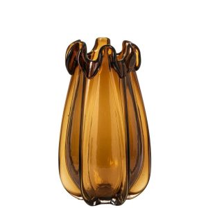 VASE GLASS BROWN LARGE