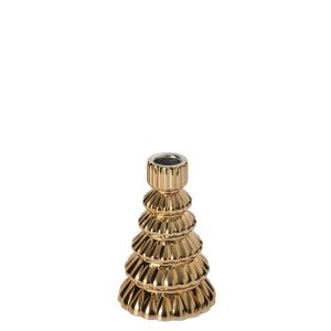 CANDLE HOLDER PINECONE GLASS GOLD