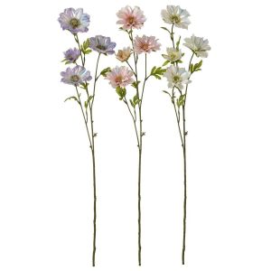 DAHLIA POLYESTER LIGHT BLUE/LIGHT PINK ASSORTMENT OF 3