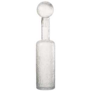 BOTTLE DECORATIVE RELIEF GLASS TRANSPARENT LARGE