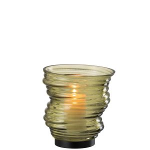 VASE TORNADO GLASS GREEN SMALL