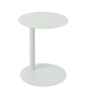 SIDE TABLE ROUND METAL WHITE