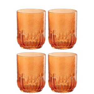 GIFTBOX 4 DRINKING GLASS MAYA GLASS ORANGE