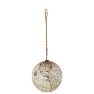 WORLD GLOBE HANGER PLASTIC BEIGE