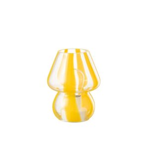 TABLE LAMP STRIPES GLASS TRANSPARENT/YELLOW SMALL