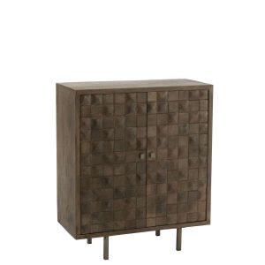 CUPBOARD PINO METAL/MANGO WOOD BROWN/GREY
