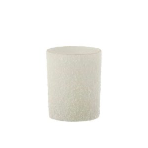 TEALIGHT HOLDER SNOWY GLASS WHITE LARGE