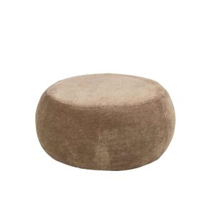 POUFFE ROUND PLYWOOD/FABRIC TAUPE