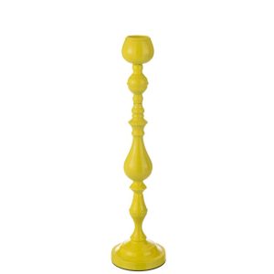 CANDLE HOLDER MONARCHY METAL YELLOW LARGE